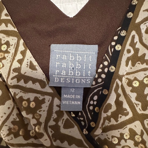 Rabbit Rabbit Rabbit Brown Patterned Wrap Maxi Dress - Picture 7 of 9